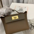 「#4252」 Hermès Weimaraner Elephant Grey Kelly Bag Y2424mini 21*16*12cm