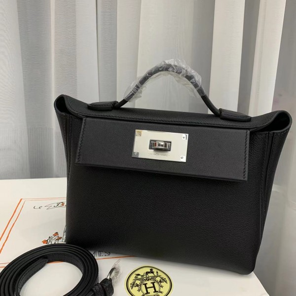 「#4256」Hermès Black Kelly Bag Silver Buckle Y2424mini 21*16*12cm 「#4256」Hermès Black Kelly Bag Silver Buckle Y2424mini 21*16*12cm