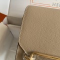 「#4031」Hermes Pig Nose Bag Khaki Silver Buckle Roulis 19cm