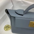 「#4257」 Hermès Linen Blue Kelly Bag Gold Buckle Y2424mini 21*16*12cm 「#4257」 Hermès Linen Blue Kelly Bag Gold Buckle Y2424mini 21*16*12cm