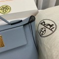 「#4257」 Hermès Linen Blue Kelly Bag Gold Buckle Y2424mini 21*16*12cm 「#4257」 Hermès Linen Blue Kelly Bag Gold Buckle Y2424mini 21*16*12cm