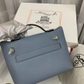 「#4257」 Hermès Linen Blue Kelly Bag Gold Buckle Y2424mini 21*16*12cm 「#4257」 Hermès Linen Blue Kelly Bag Gold Buckle Y2424mini 21*16*12cm