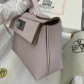 「#4261」 Hermes Dream Pink and Milkshake White Kelly Bag Silver Buckle Y2424mini 21*16*12cm