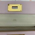 「#4262」 Hermes Dream Pink and Milkshake White Kelly Bag Gold Buckle Y2424mini 21*16*12cm