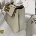 「#4263」 Hermes Milkshake White Kelly Bag Gold Buckle Y2424mini 21*16*12cm