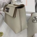 「#4264」 Hermes Milkshake White Kelly Bag Silver Buckle Y2424mini 21*16*12cm