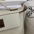 「#4264」 Hermes Milkshake White Kelly Bag Silver Buckle Y2424mini 21*16*12cm