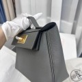 「#4265」Hermès Cumulonimbus Gray Kelly Bag Gold Buckle Y2424mini 21*16*12cm