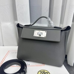 「#4266」Hermès Cumulonimbus Gray Kelly Bag Silver Buckle Y2424mini 21*16*12cm