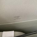 「#4036」Hermes Pig Nose Bag Pearl Grey Silver Buckle Roulis 19cm 「#4036」Hermes Pig Nose Bag Pearl Grey Silver Buckle Roulis 19cm