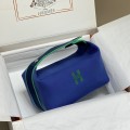 「#4275」 Hermès Blue Trousse Bride-A-Brace bag  25*21*14cm
