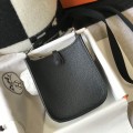 「#4278」 Hermès Black Silver Buckle Mini Eveylen 17cm
