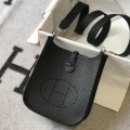「#4278」 Hermès Black Silver Buckle Mini Eveylen 17cm