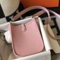 「#4279」 Hermes Pink Silver Buckle Mini Eveylen 17cm