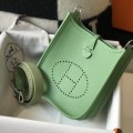 「#4282」 Hermes Avocado Green Silver Buckle Mini Eveylen 17cm