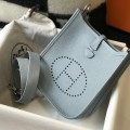 「#4283」 Hermes Linen Blue Silver Buckle Mini Eveylen 17cm 「#4283」 Hermes Linen Blue Silver Buckle Mini Eveylen 17cm