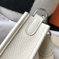 「#4284」 Hermes Milkshake White Silver Buckle Mini Eveylen 17cm