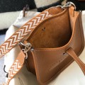 「#4285」 Hermes Golden Brown Silver Buckle Mini Eveylen 17cm