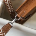 「#4285」 Hermes Golden Brown Silver Buckle Mini Eveylen 17cm