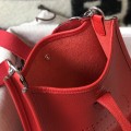 「#4286」 Hermes Red Silver Buckle Mini Eveylen 17cm