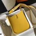 「#4287」 Hermes Amber Yellow Silver Buckle Mini Eveylen 17cm