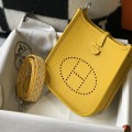 「#4287」 Hermes Amber Yellow Silver Buckle Mini Eveylen 17cm