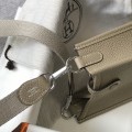 「#4289」 Hermes Turtledove Grey Silver Buckle Mini Eveylen 17cm