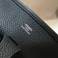 「#4290」 Hermès Black Silver Buckle Large Eveylen28cm