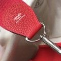 「#4292」 Hermès Red Silver Buckle Large Eveylen28cm
