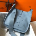 「#4294」Hermès Light Blue Silver Buckle Large Eveylen28cm 「#4294」Hermès Light Blue Silver Buckle Large Eveylen28cm