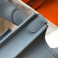 「#4294」Hermès Light Blue Silver Buckle Large Eveylen28cm 「#4294」Hermès Light Blue Silver Buckle Large Eveylen28cm