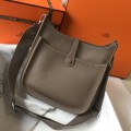 「#4295」Hermes Khaki Silver Buckle Large Eveylen28cm