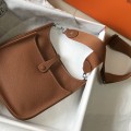 「#4296」 Hermès golden brown silver buckle large size Eveylen28cm 「#4296」 Hermès golden brown silver buckle large size Eveylen28cm