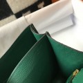 「#4297」 Hermès Constance Green Crocodile Pattern Gold Buckle Bag 19cm