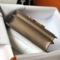 「#4300」Hermès Brown Crocodile Pattern Constance Gold Buckle Bag 19cm