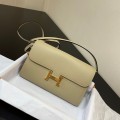 「#4303」Hermes Khaki Constance Gold Buckle Crossbody Bag 20cm