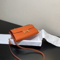 「#4308」 Hermès Orange Constance Gold Buckle Crossbody Bag 20cm