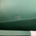 「#4039」Hermes pig nose bag Roulis peacock green silver buckle 19cm