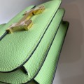 「#4322」 Hermès Constance Avocado Gold Buckle Bag 19cm