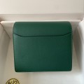 「#4040」Hermes pig nose bag Roulis peacock green gold buckle 19cm
