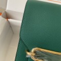 「#4040」Hermes pig nose bag Roulis peacock green gold buckle 19cm