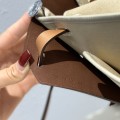 「#4329」 Hermès Beige and White Herbag 31CM
