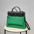 「#4330」 Hermès Bamboo Green Colorblock Herbag 31CM