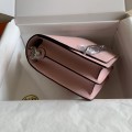 「#4040」Hermes Pig Nose Bag Roulis Girlish Pink Silver Buckle 19cm 「#4040」Hermes Pig Nose Bag Roulis Girlish Pink Silver Buckle 19cm
