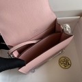 「#4040」Hermes Pig Nose Bag Roulis Girlish Pink Silver Buckle 19cm 「#4040」Hermes Pig Nose Bag Roulis Girlish Pink Silver Buckle 19cm