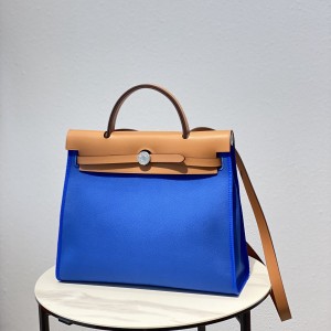 「#4331」 Hermès Water Fairy Blue Colorblock Herbag 31CM