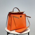 「#4332」 Hermès Vibrant Orange Colorblock Herbag 31CM