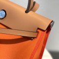 「#4332」 Hermès Vibrant Orange Colorblock Herbag 31CM