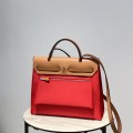 「#4333」 Hermès Red Colorblock Herbag 31CM