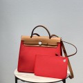 「#4333」 Hermès Red Colorblock Herbag 31CM